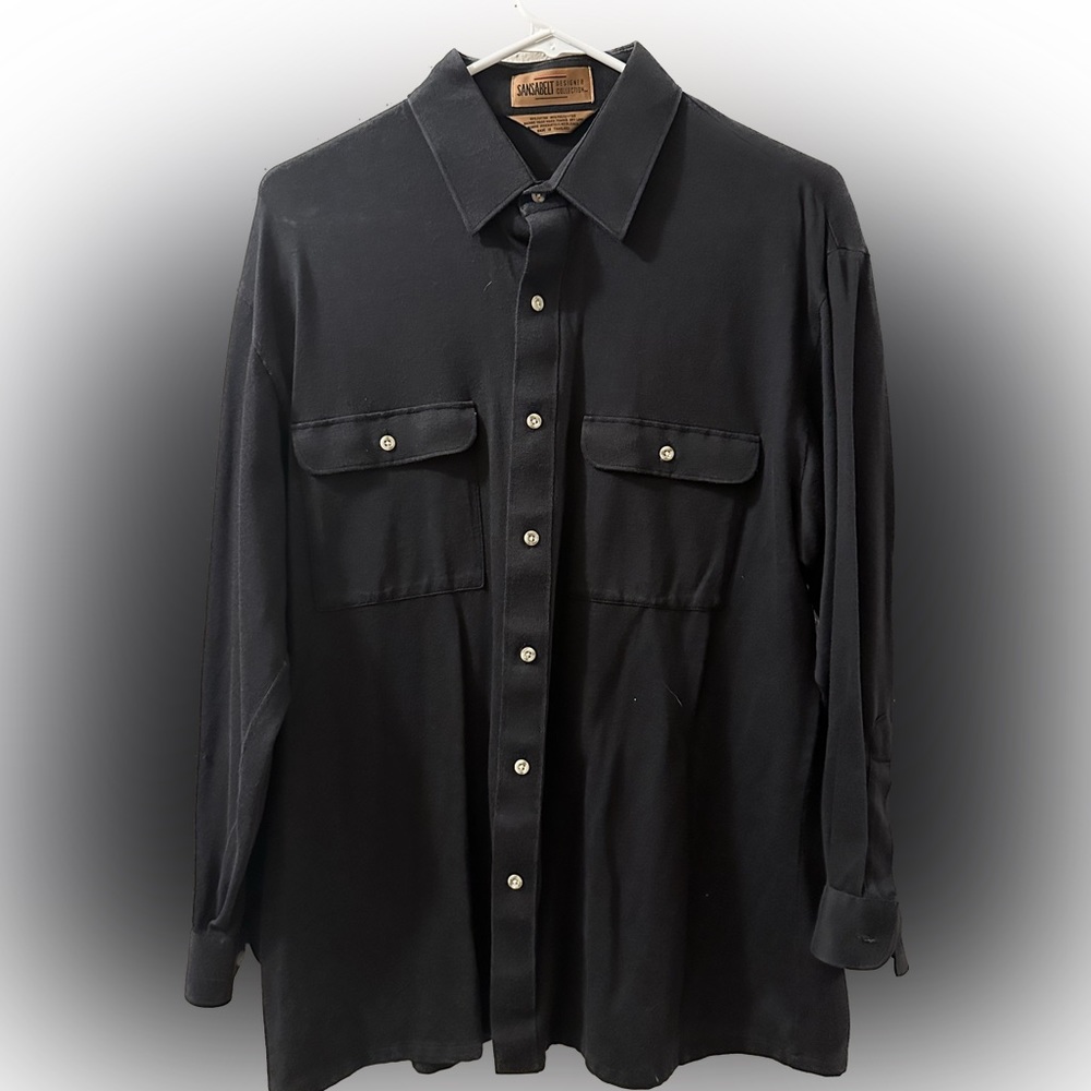 VINTAGE 90s Long Sleeve Black Short - SUPER SOFT!